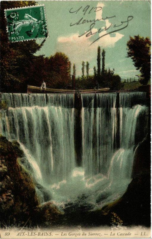 Carte postale ancienne Aix-les-Bains - Les Gorges du Sierroz - La Cascade à Aix-les-Bains