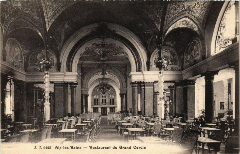 Carte postale ancienne Aix-les-Bains - restaurant du Grand Cercle à Aix-les-Bains