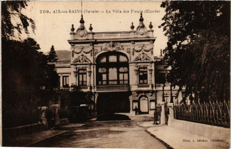 Carte postale ancienne Aix-les-Bains - La Villa des Fleurs (Entrée) à Aix-les-Bains