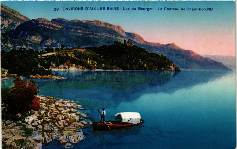 Carte postale ancienne Env. d'Aix-les-Bains - La du Bourget - Le Chateau de Chantillon à Aix-les-Bains