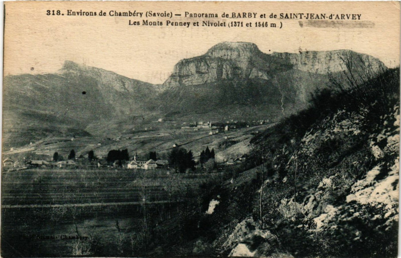 Carte postale ancienne Env. de Chambery - Panorama de Barby et de St-.. à Chambéry