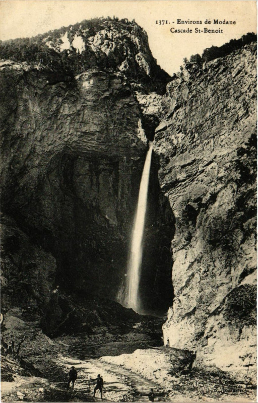 Carte postale ancienne Env. de Modane Cascade St-Benoir à Modane