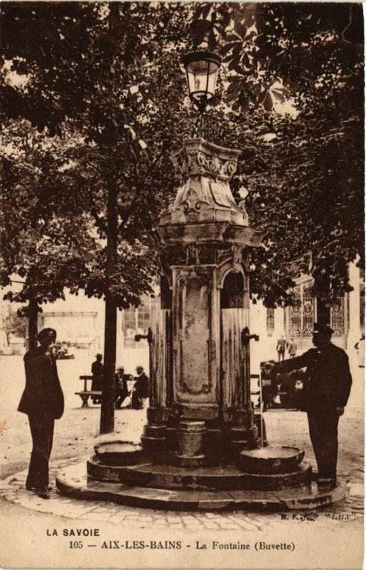 Carte postale ancienne La Savoie - Aix-les-Bains - Le Fontaine (Buvette) à Aix-les-Bains