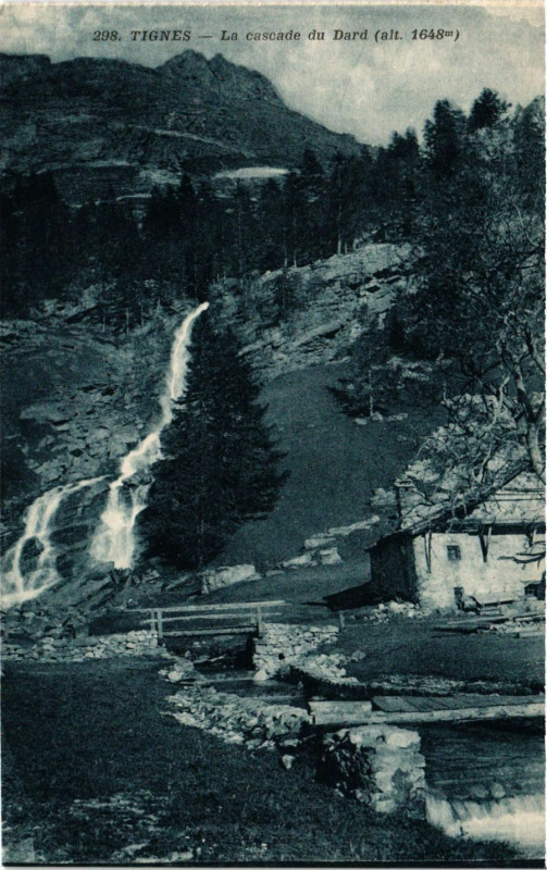 Carte postale ancienne Tignes - La Cascade du Dard (alt 1648 m) à Tignes