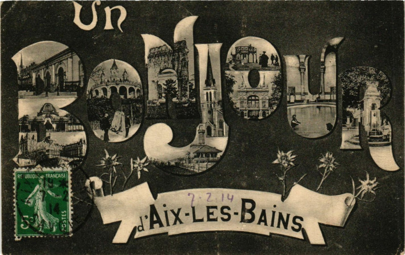 Carte postale ancienne Un Bonjour d'Aix-les-Bains à Aix-les-Bains