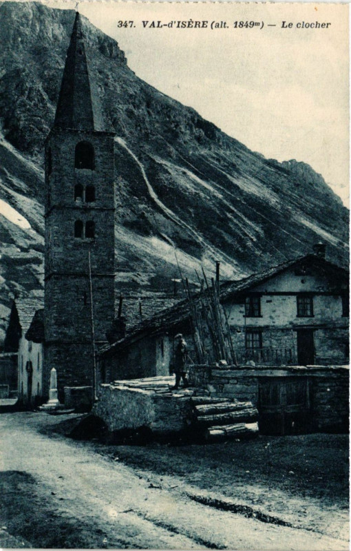 Carte postale ancienne Val d'Isere (alt 1849 m) - Le clocher