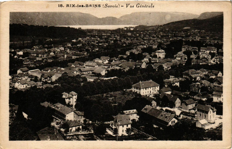 Carte postale ancienne Aix-les-Bains - Vue générale à Aix-les-Bains