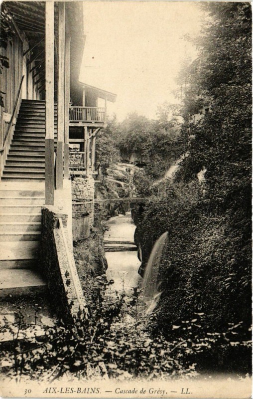 Carte postale ancienne Aix-les-Bains - Cascade de Gresy à Aix-les-Bains