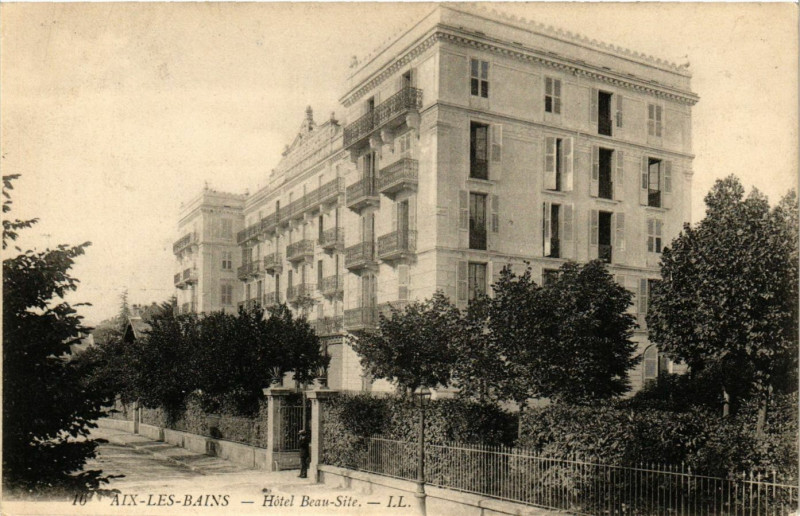 Carte postale ancienne Aix-les-Bains - Hotel Beau-Site à Aix-les-Bains