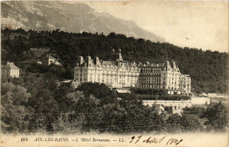 Carte postale ancienne Aix-les-Bains - L'Hotel Bernascon à Aix-les-Bains