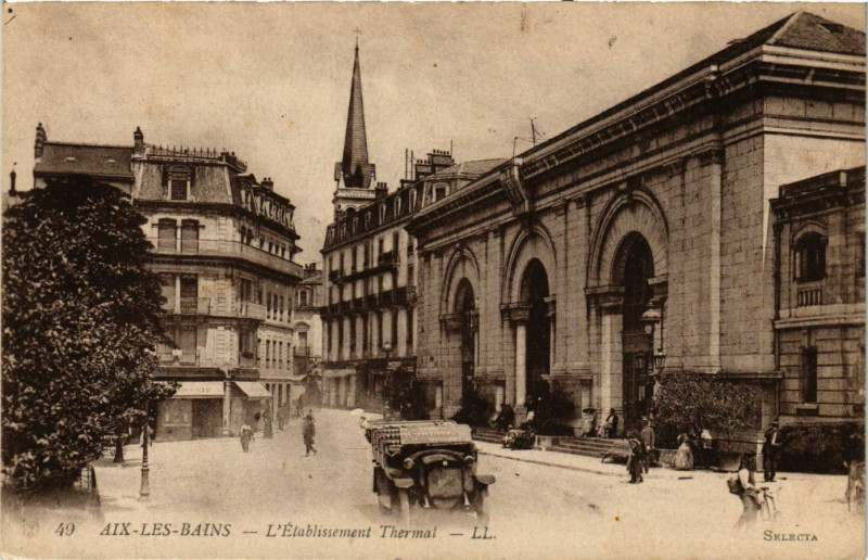 Carte postale ancienne Aix-les-Bains - L'Etabl. Thermal à Aix-les-Bains