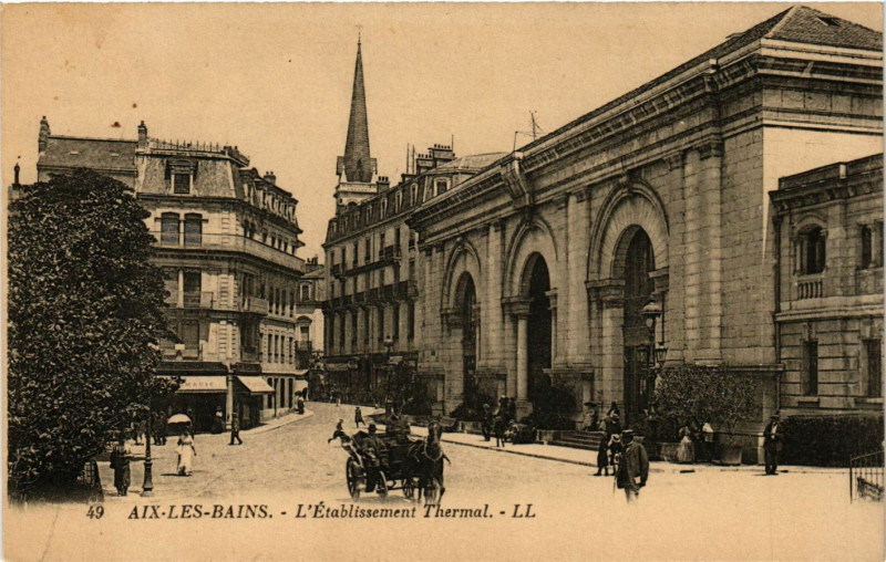 Carte postale ancienne Aix-les-Bains - L'Etabl. Thermal à Aix-les-Bains