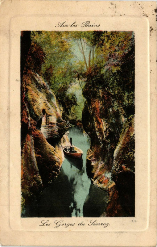Carte postale ancienne Aix-les-Bains - Les Gorges du Sierroz à Aix-les-Bains