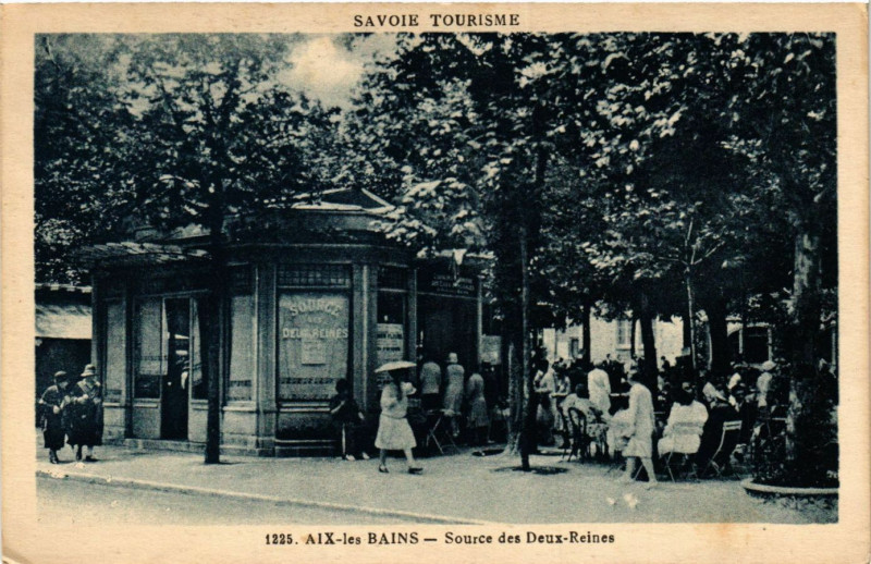 Carte postale ancienne Aix-les-Bains - Source des Deux-Reines à Aix-les-Bains