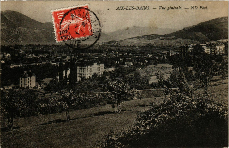 Carte postale ancienne Aix-les-Bains - Vue générale à Aix-les-Bains
