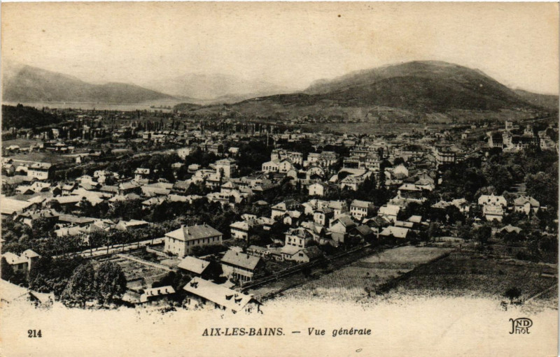 Carte postale ancienne Aix-les-Bains - Vue générale à Aix-les-Bains