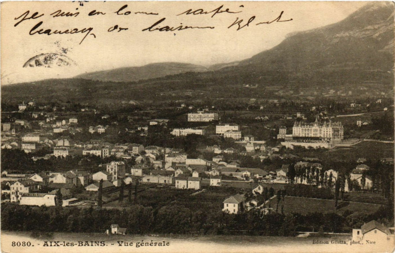 Carte postale ancienne Aix-les-Bains - Vue générale à Aix-les-Bains