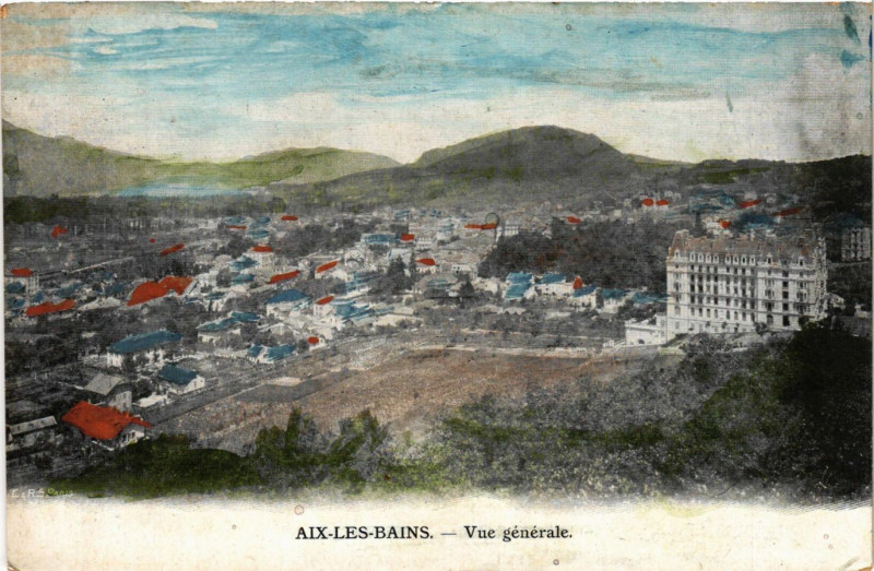 Carte postale ancienne Aix-les-Bains - Vue générale à Aix-les-Bains
