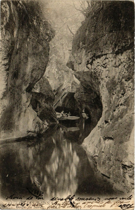 Carte postale ancienne Aix-les-Bains - Gorges du Sierroz à Aix-les-Bains