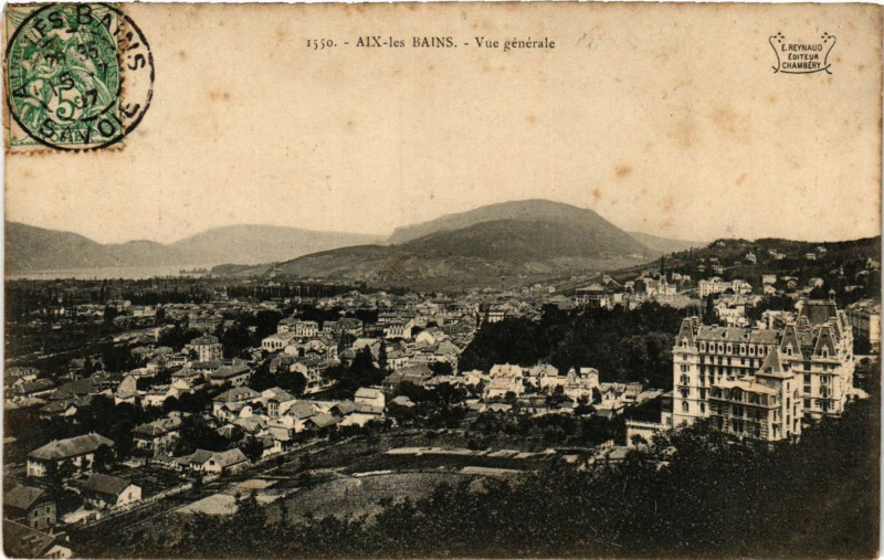 Carte postale ancienne Aix-les-Bains - Vue générale à Aix-les-Bains