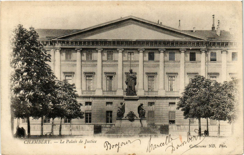 Carte postale ancienne Chambery - Le Palais de Justice à Chambéry