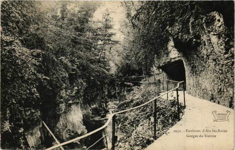 Carte postale ancienne Env. d'Aix-les-Bains - Gorges du Sierroz à Aix-les-Bains