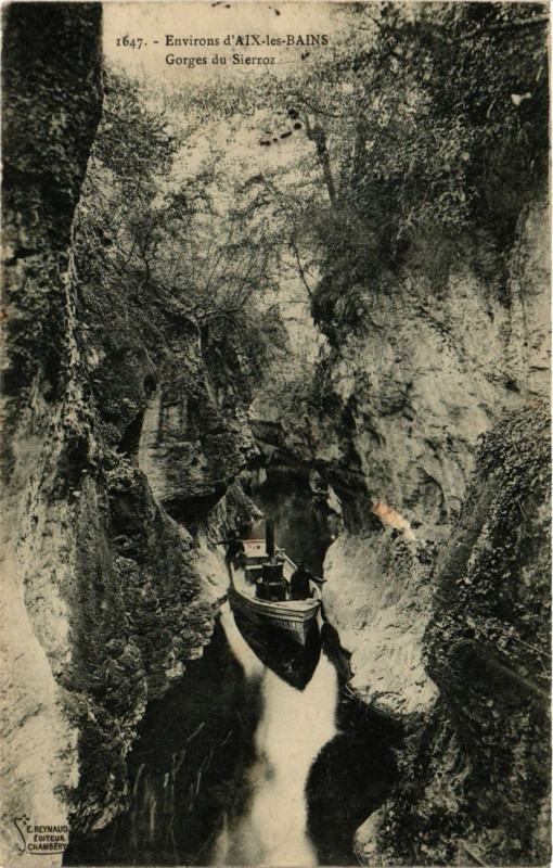 Carte postale ancienne Env. d'Aix-les-Bains - Gorges du Sierroz à Aix-les-Bains
