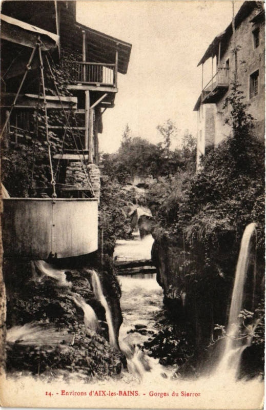 Carte postale ancienne Env. d'Aix-les-Bains - Gorges du Sierroz à Aix-les-Bains