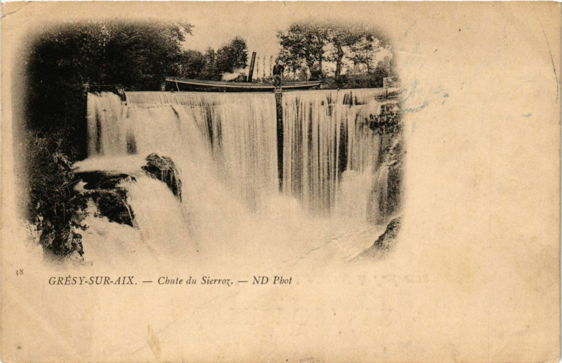 Carte postale ancienne Gresy-sur-Aix - Chute du Sierroz à Grésy-sur-Aix