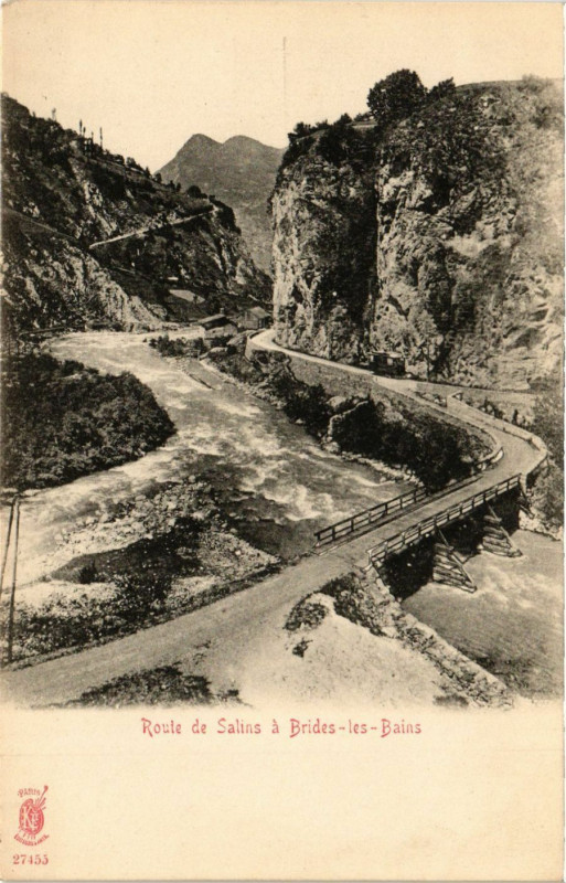 Carte postale ancienne Route de Salins a Brides-les-Bains à Brides-les-Bains