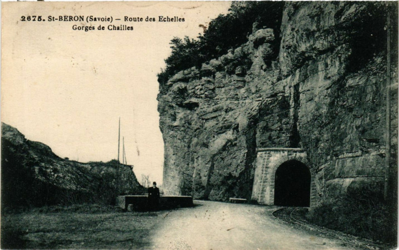 Carte postale ancienne Saint-Beron - Route des Echelles - Gorges de Chailles à Saint-Béron
