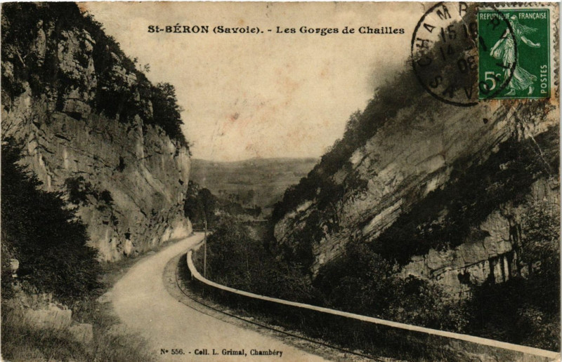 Carte postale ancienne Saint-Beron - Les Gorges de Chailles à Saint-Béron