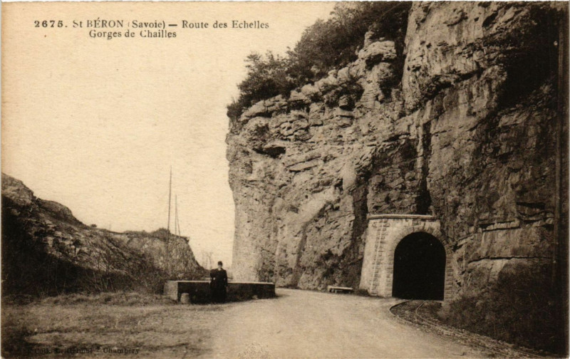Carte postale ancienne Saint-Beron - Route des Echelles - Gorges de Chailles à Saint-Béron