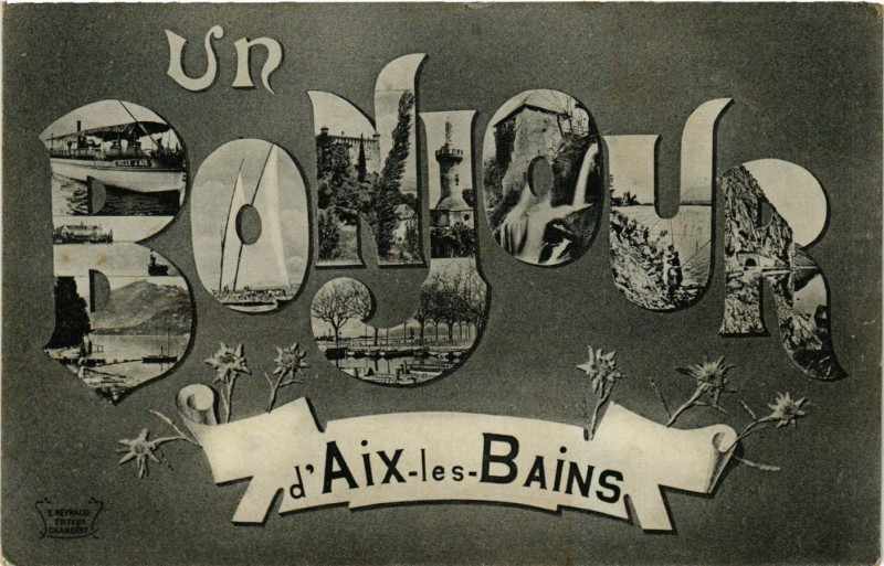 Carte postale ancienne Un Bonjour d'Aix-les-Bains à Aix-les-Bains