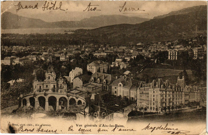 Carte postale ancienne Vue générale d'Aix-les-Bains à Aix-les-Bains