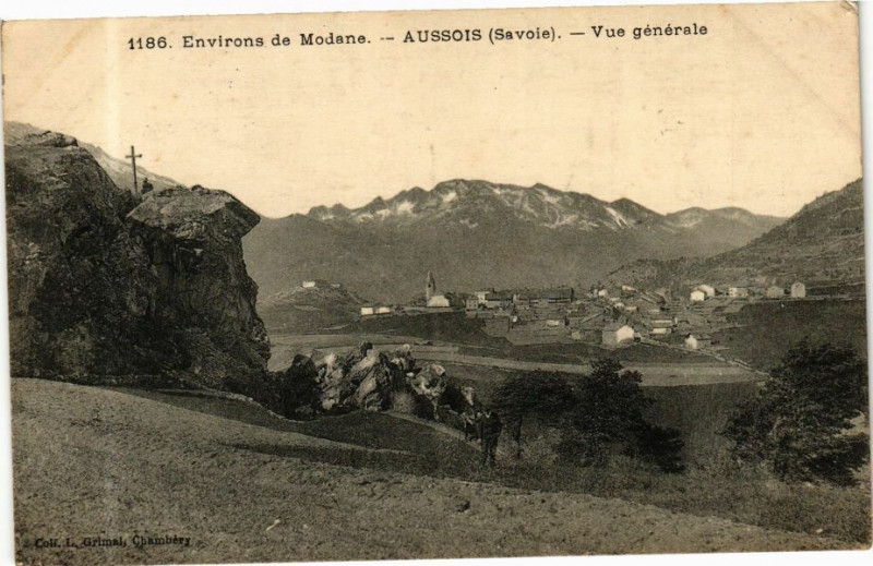 Carte postale ancienne Env. de Modane Aussois - Vue générale à Modane