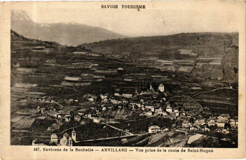 Carte postale ancienne Env. de La Rochette - Arvillard Vue prise de la route à Arvillard