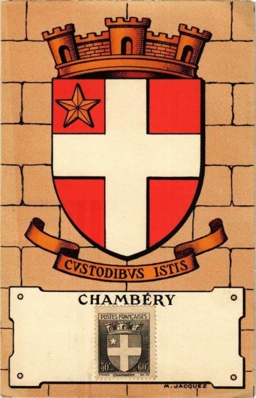 Carte postale ancienne Chambery - Heraldique des Villes de France par Maurice Jacquez à Chambéry