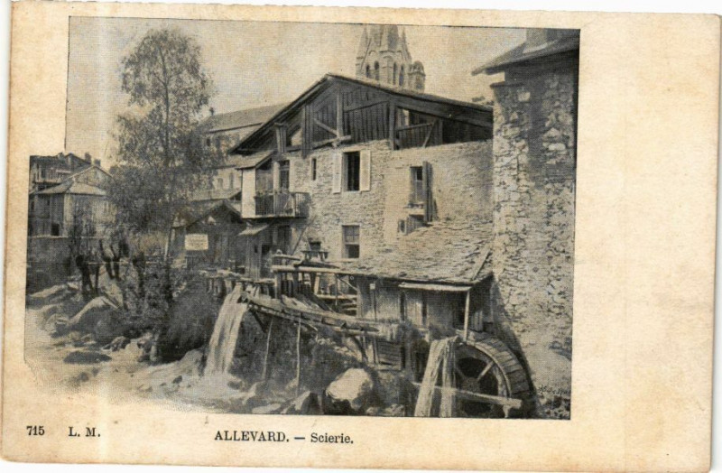 Carte postale ancienne Allevard - Scierie