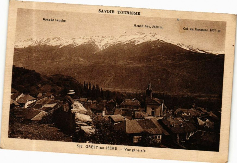 Carte postale ancienne Gresy-sur-Isere - Vue générale à Grésy-sur-Isère