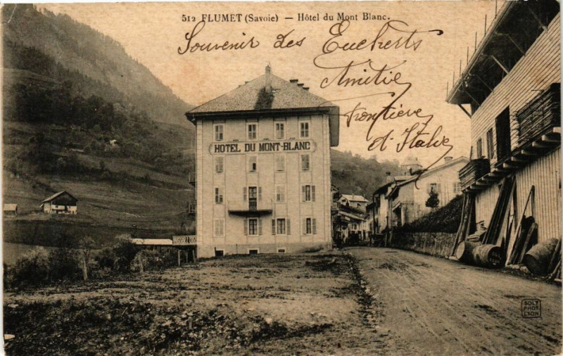 Carte postale ancienne Flumet - Hotel du Mont-Blanc à Flumet