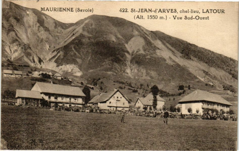 Carte postale ancienne Saint-Jean-d'Arves chel lieu Latour Vue Sud-Ouest à Saint-Jean-d'Arves