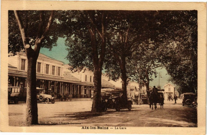 Carte postale ancienne Aix-les-Bains - La Gare à Aix-les-Bains
