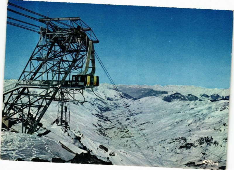 Carte postale ancienne Val Thorens - Arrivée du telepherique de la Cime Caron