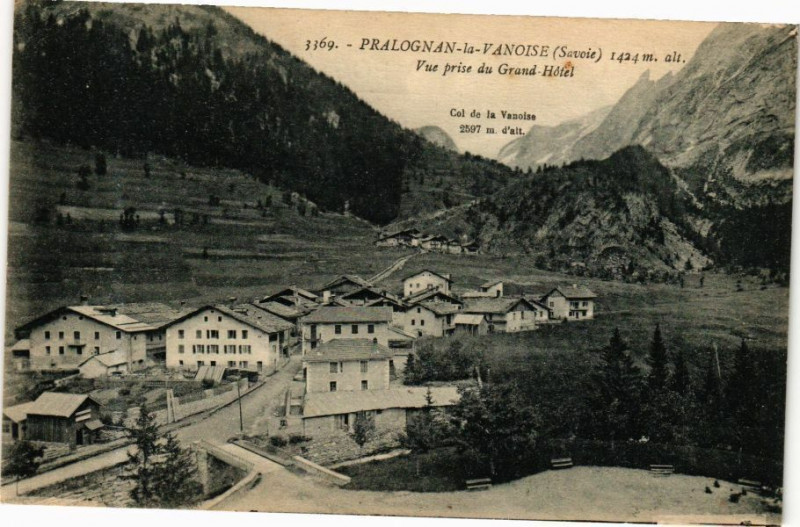 Carte postale ancienne Pralognan-la-Vanoise - Vue prise du Grand Hotel à Pralognan-la-Vanoise