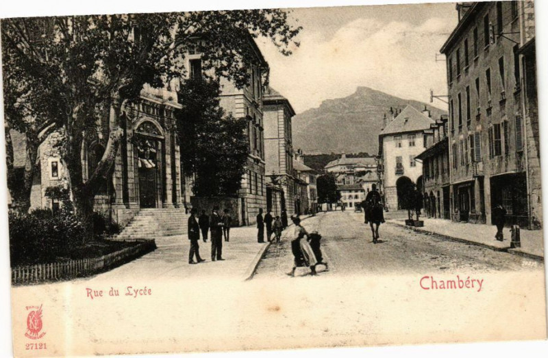 Carte postale ancienne Chambery - Rue du Lycée à Chambéry
