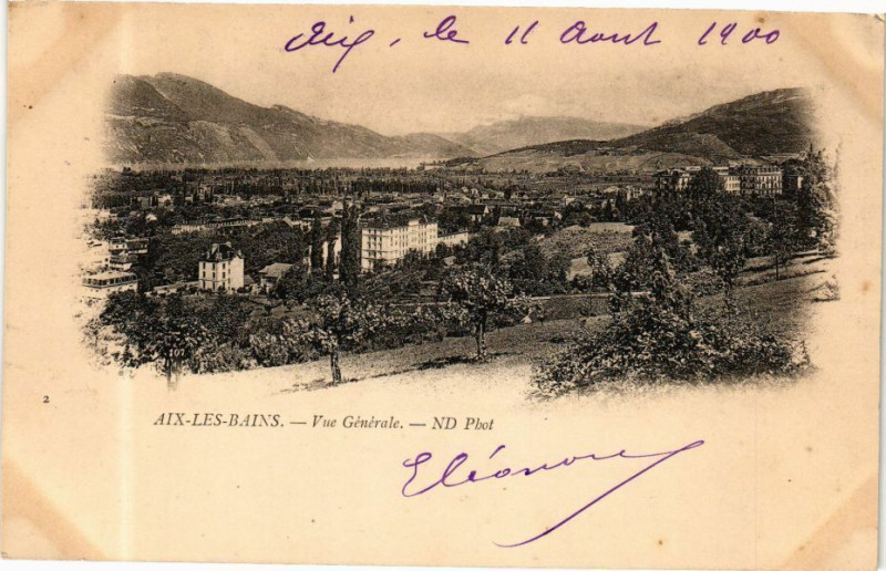 Carte postale ancienne Aix-les-Bains - Vue générale à Aix-les-Bains