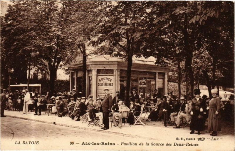 Carte postale ancienne Aix-les-Bains - Pavillon de la Source des Deux-Reines à Aix-les-Bains
