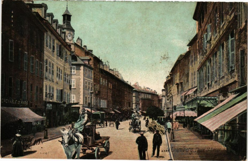 Carte postale ancienne Ed. Aqua 2395 Chambery Place St-Leger à Chambéry