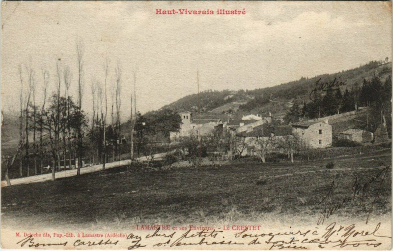 Carte postale ancienne Lamastre et ses environs - Le Crestet à Lamastre